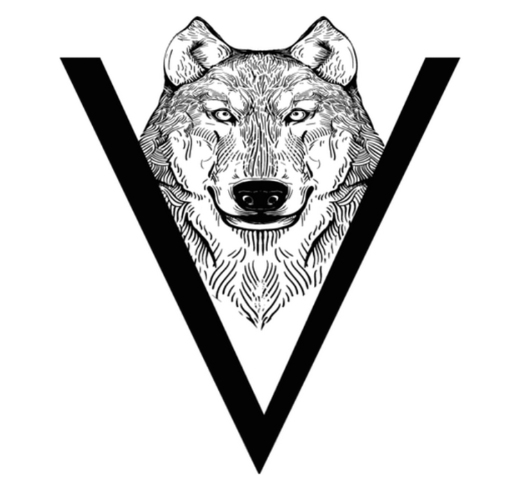 Animal vinyl rug wolf illustration - TenStickers