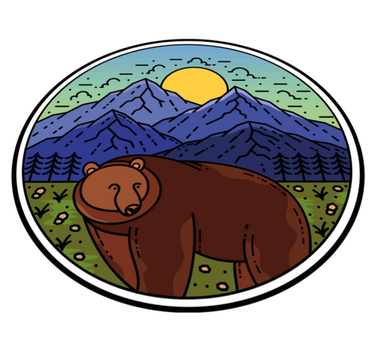 Bear in landscape animal vinyl rug - TenStickers
