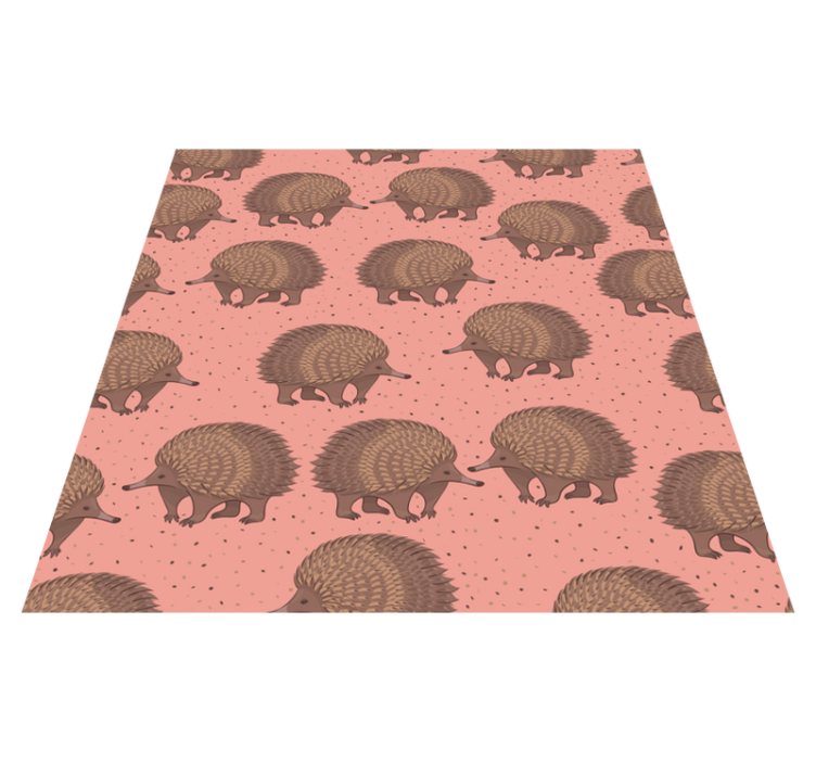 Animal vinyl rug with hedgehog pattern background - TenStickers