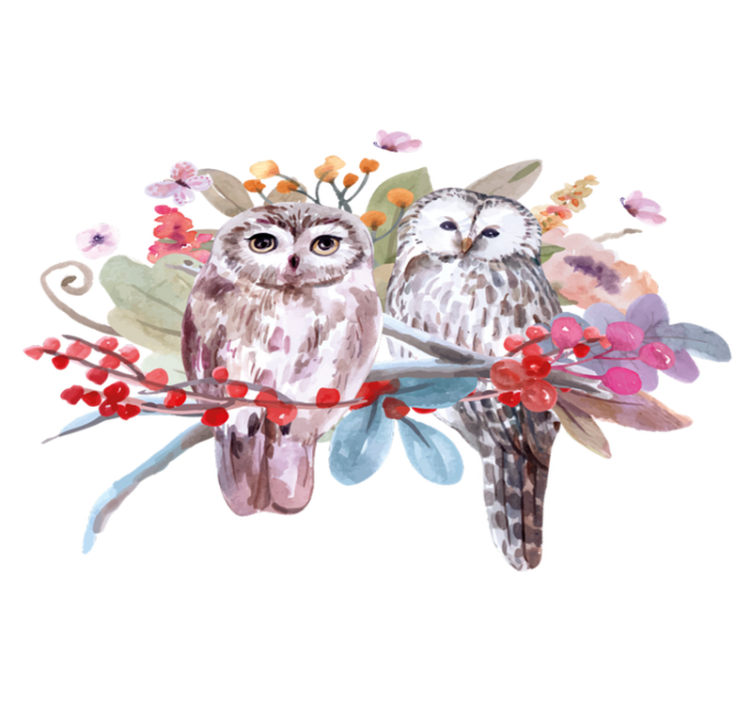 Animal vinyl rug owls in nature - TenStickers