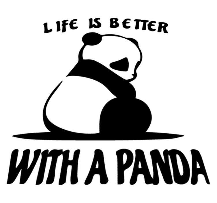 Panda illustration quote animal vinyl rug - TenStickers