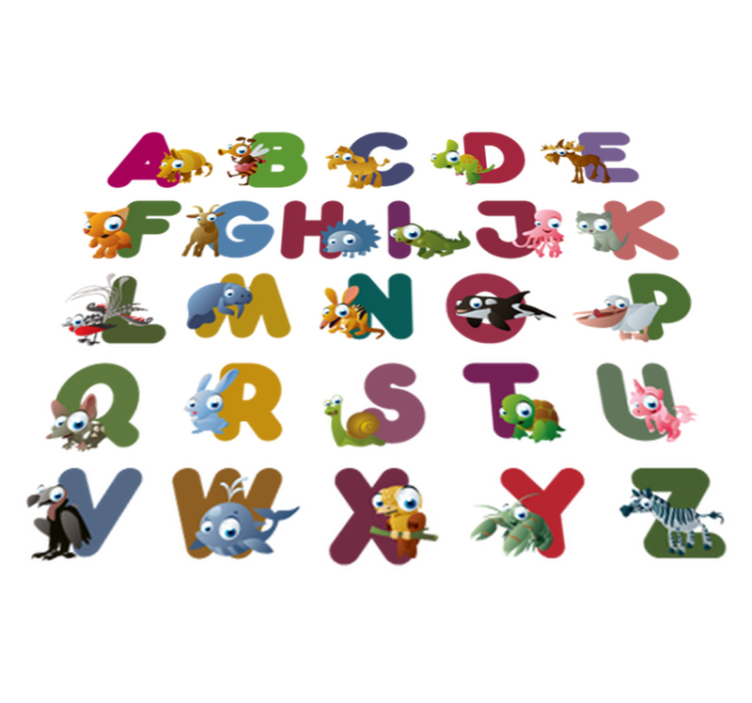 Animal vinyl rug animal alphabet rug - TenStickers