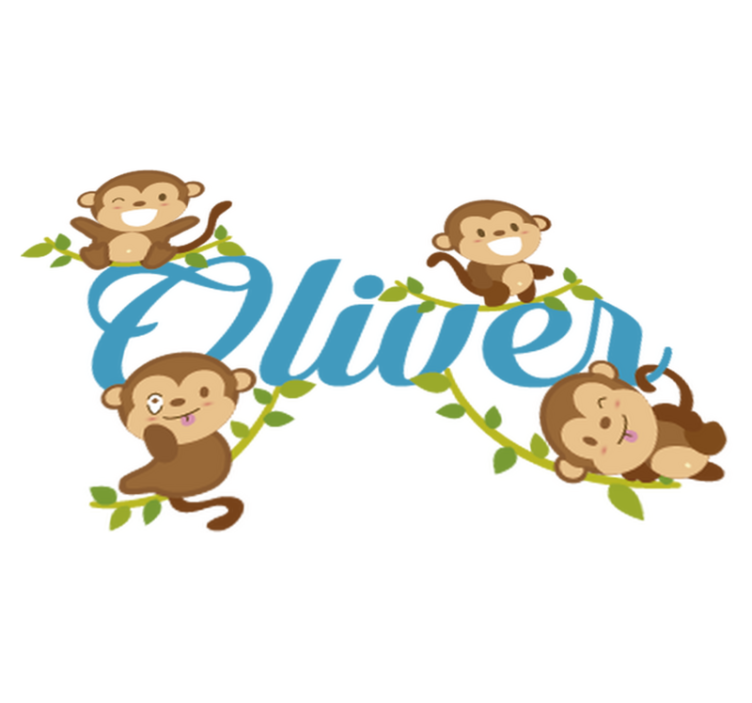 Animal vinyl rug featuring playful monkeys - TenStickers