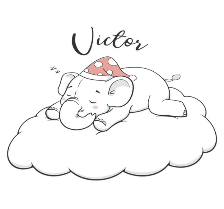 Animal vinyl rug personalized elephant in the clouds - TenStickers