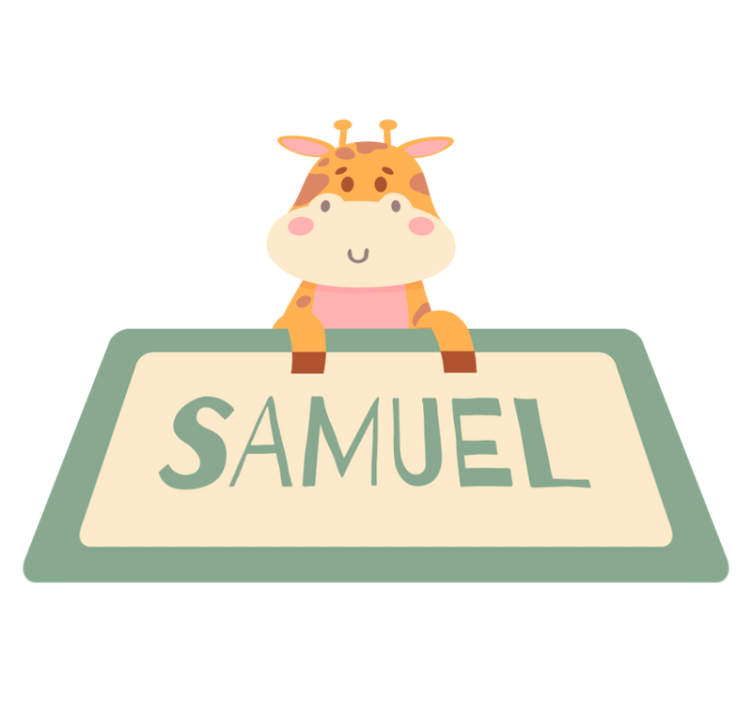 Giraffe name tag animal vinyl rug - TenStickers