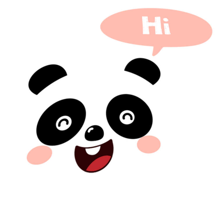Animal vinyl rug cartoon panda waving hello - TenStickers