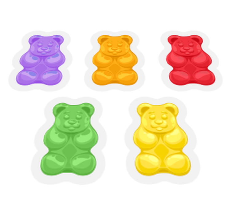 Animal vinyl rug colorful bear shapes - TenStickers