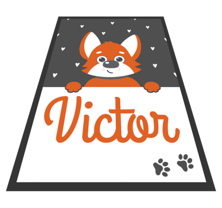 Animal vinyl rug dog kids poster with name - TenStickers