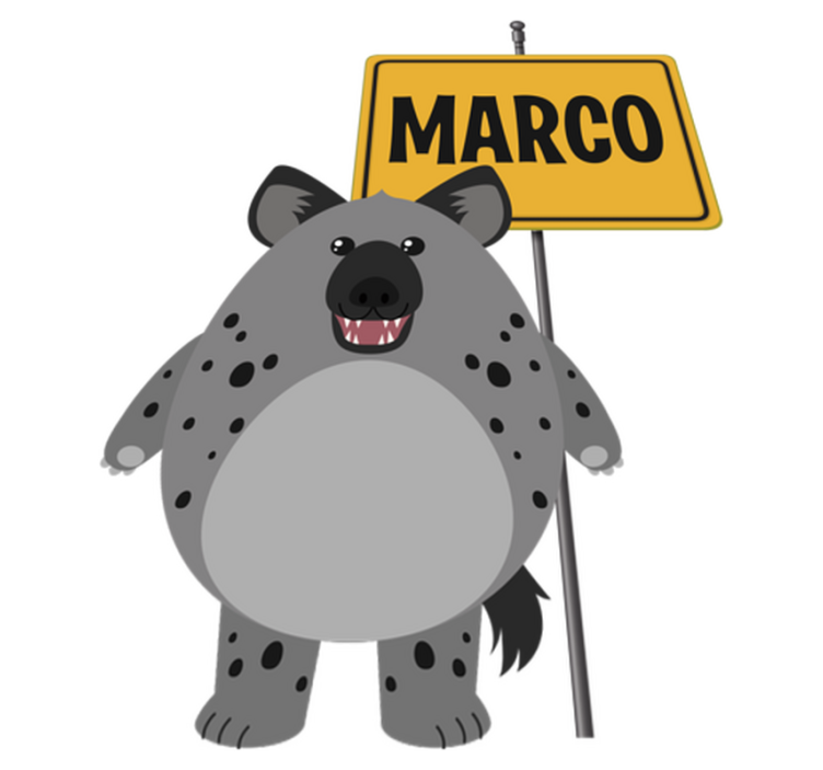 Animal vinyl rug hyena personalized design - TenStickers