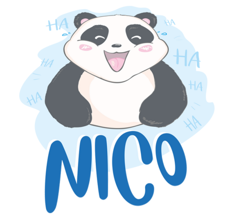 Animal vinyl rug baby panda amazed by name - TenStickers