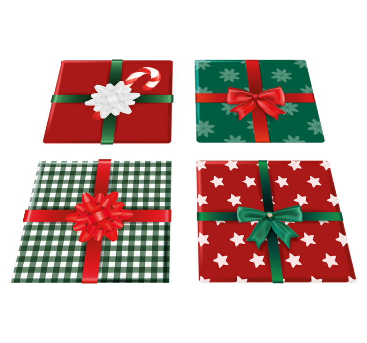 Christmas vinyl rug gift boxes pack tiles - TenStickers