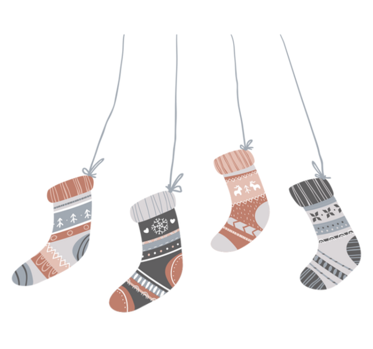 Christmas vinyl rug christmas socks - TenStickers