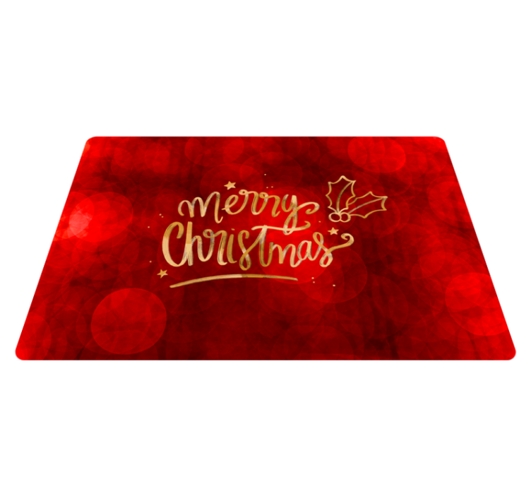 Christmas vinyl rug merry christmas in red laptop - TenStickers