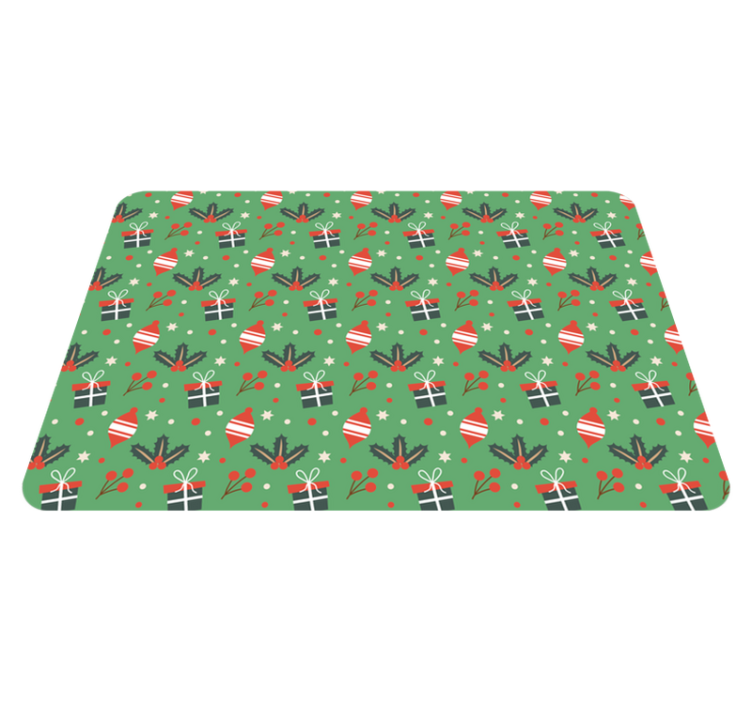 Christmas vinyl rug christmast candy pattern green - TenStickers