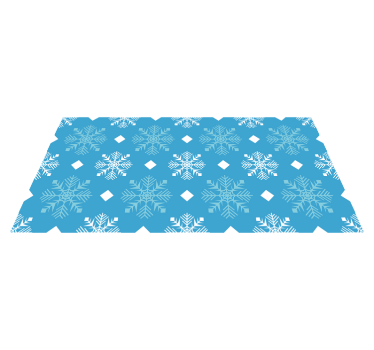 Christmas vinyl rug in blue snowflake tones - TenStickers