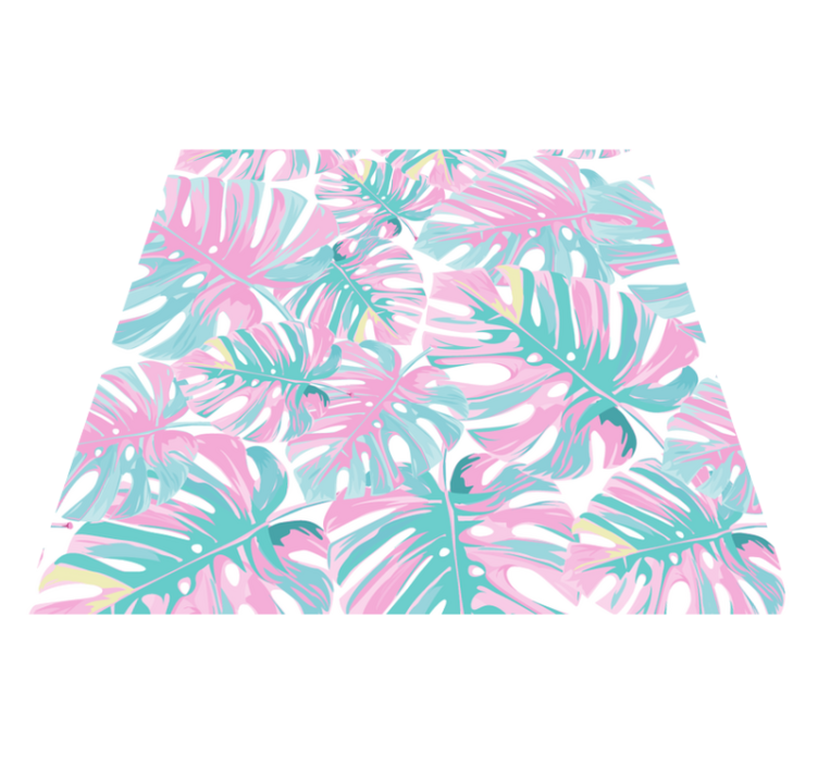 Floral vinyl rug with delightful monstera design - TenStickers