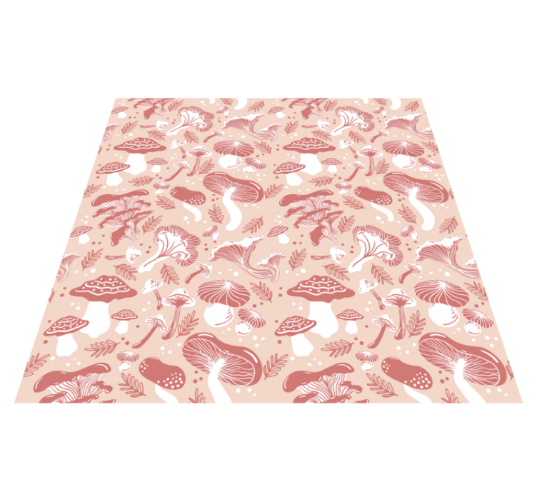 Floral vinyl rug with forest mushrooms design - TenStickers