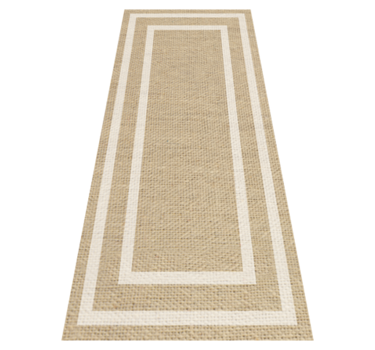 Minimal vinyl rug in natural woven tan texture - TenStickers