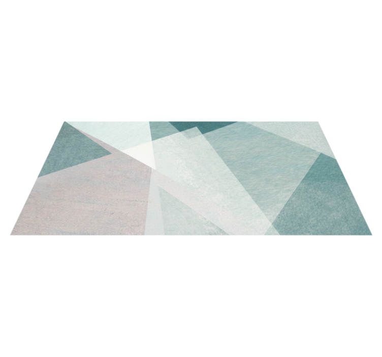 Geometric vinyl rug in teal pastel overlays - TenStickers