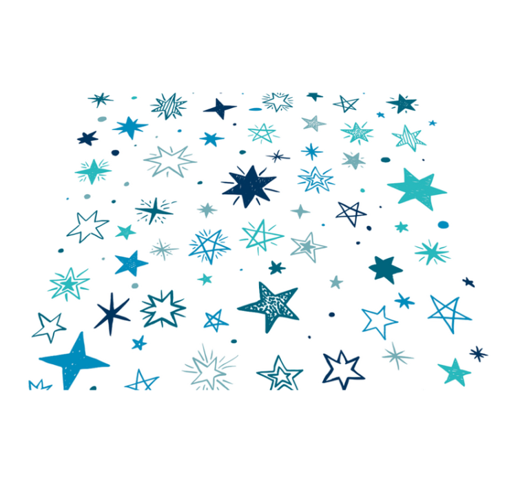 Star vinyl rug with geometric starry design - TenStickers