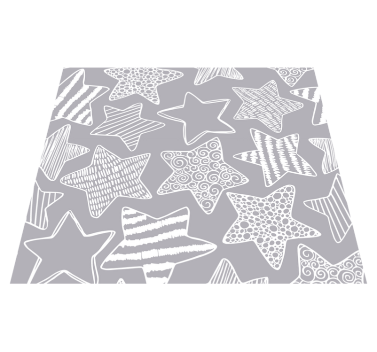 Star vinyl rug in white star design - TenStickers