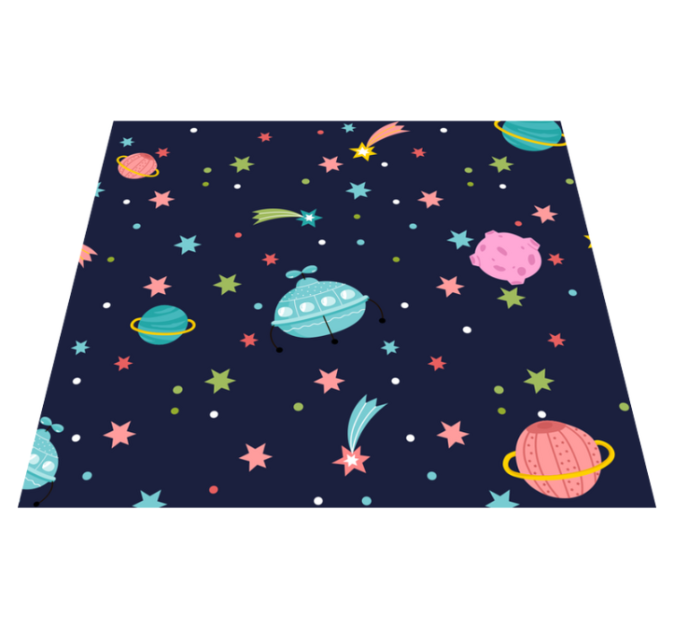 Star vinyl rug in celestial space design - TenStickers