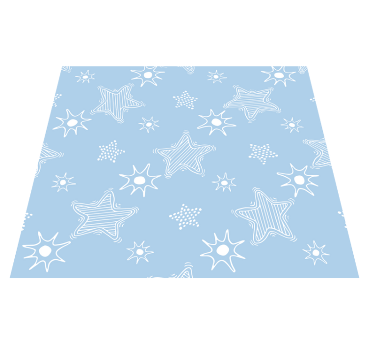 Star vinyl rug with white stars on blue background - TenStickers