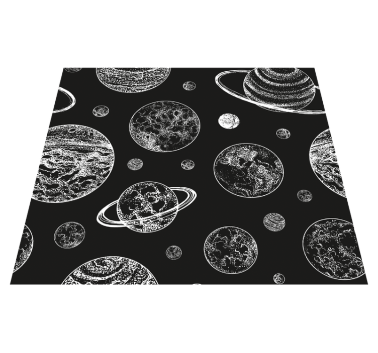 Star vinyl rug in monochrome cosmos - TenStickers