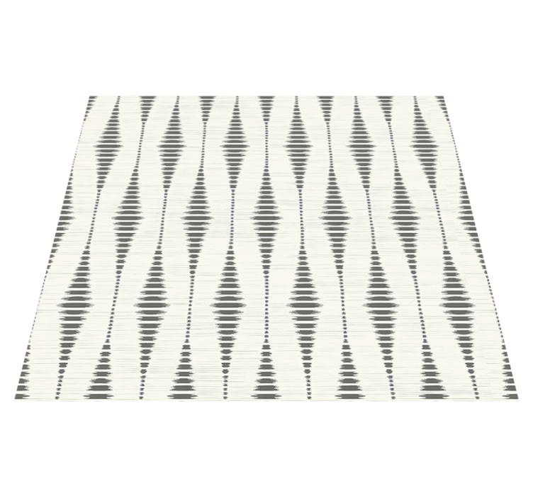 Geometric vinyl rug in grey and beige rabaul ikat - TenStickers
