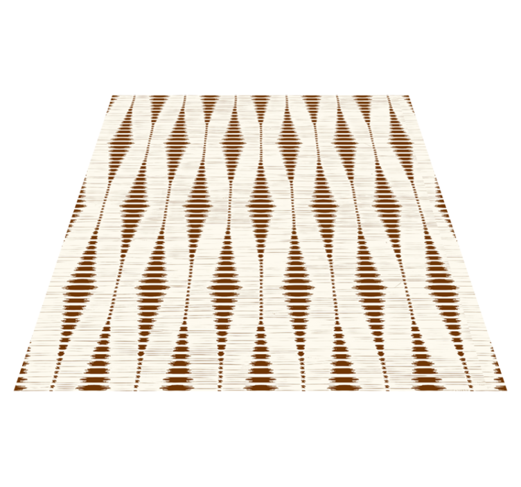 Geometric vinyl rug in chocolate brown ikat design - TenStickers
