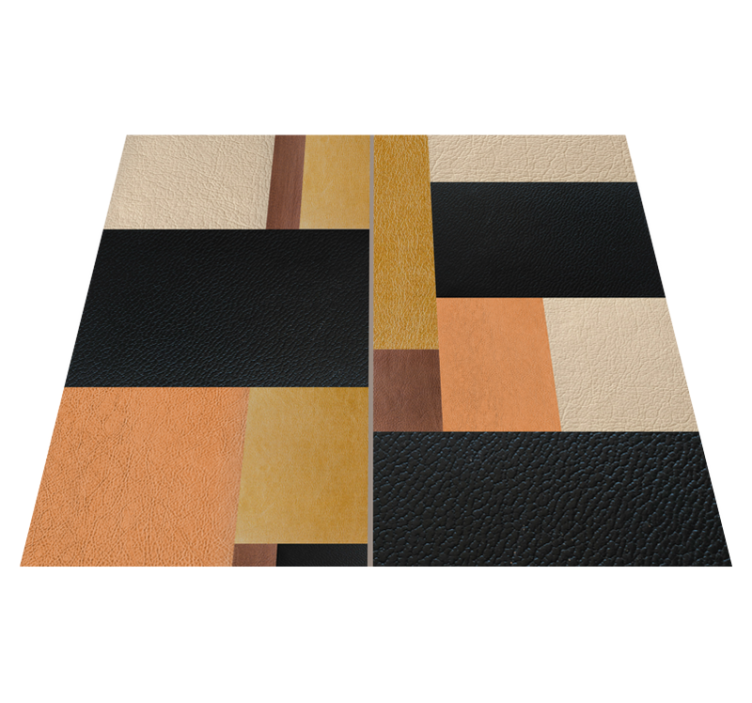 Geometric vinyl rug in textured block design - TenStickers