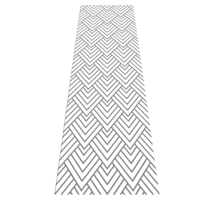 Geometric vinyl rug in white triangle pattern - TenStickers
