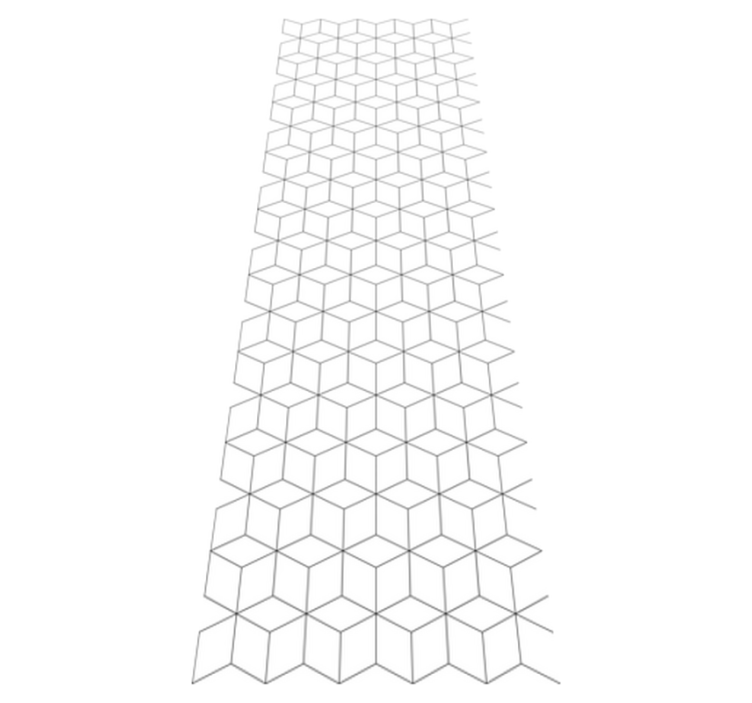 Geometric vinyl rug with geometrical cubes pattern - TenStickers