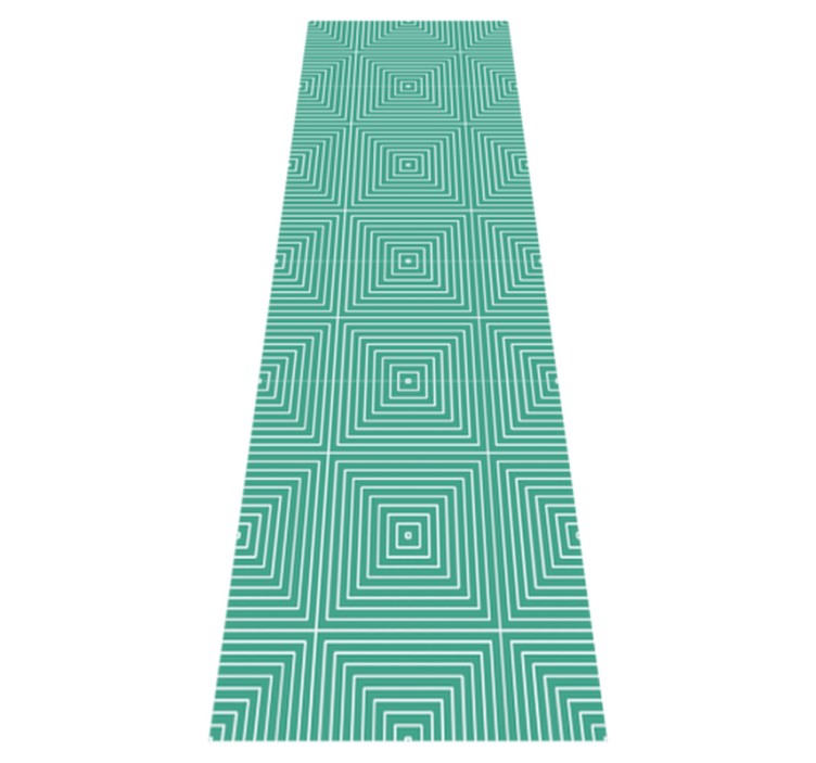Geometric vinyl rug green squares design - TenStickers