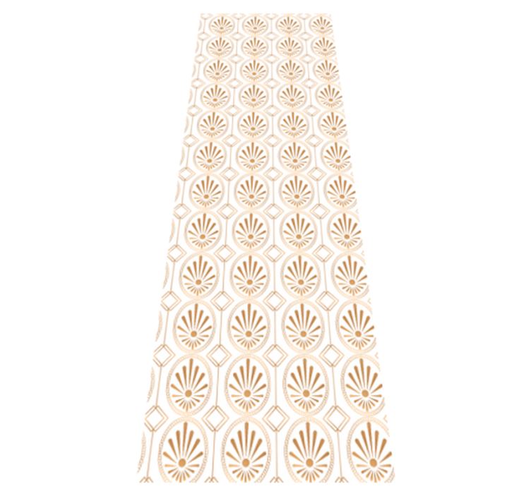 Geometric vinyl rug with modern white and gold pattern - TenStickers