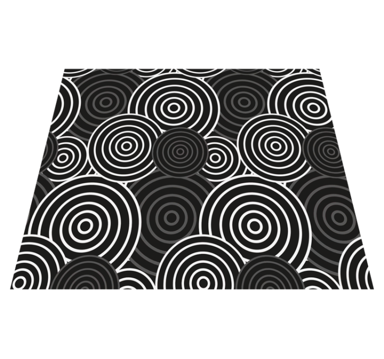 Geometric vinyl rug with black circle design - TenStickers