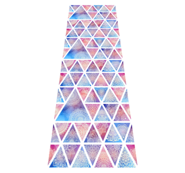 Geometric vinyl rug with ethnic floral triangles - TenStickers