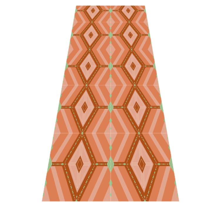 Geometric vinyl rug in 30s autumnal shades - TenStickers