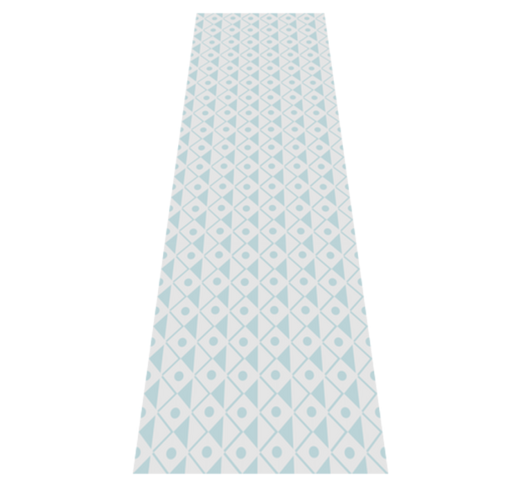 Geometric vinyl rug with blue and white diamonds design - TenStickers