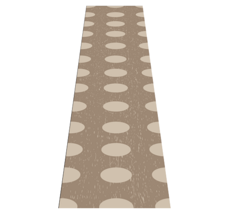 Geometric vinyl rug in brown circle pattern - TenStickers