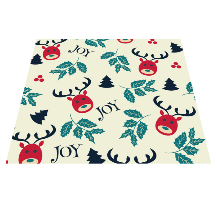 Christmas vinyl rug joy and reindeer - TenStickers