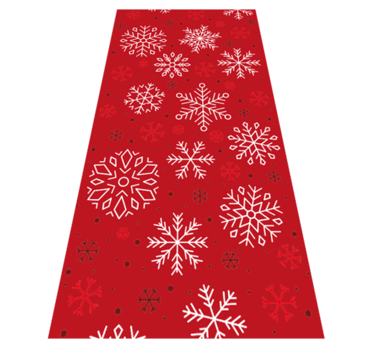 Christmas vinyl rug with snowflakes on red background - TenStickers