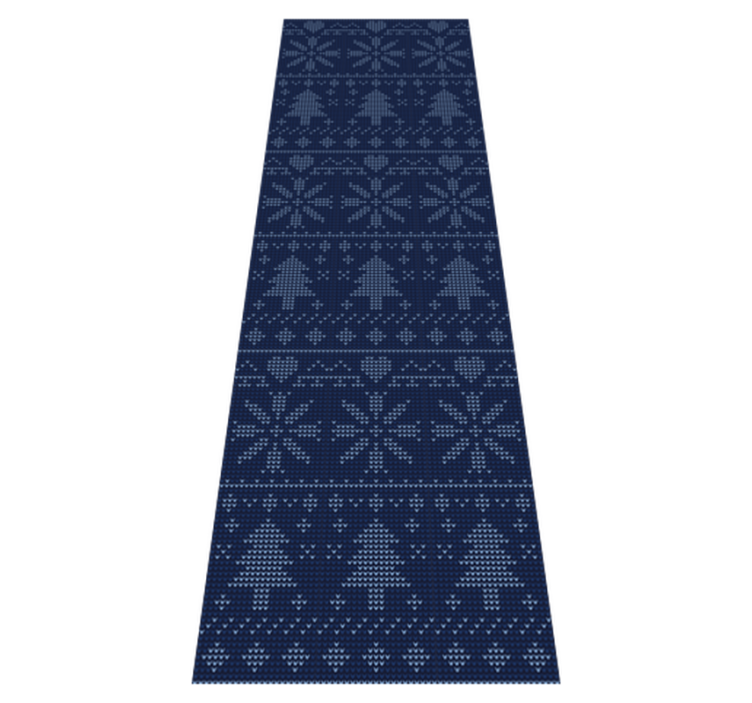 Christmas vinyl rug in navy blue knitted design - TenStickers