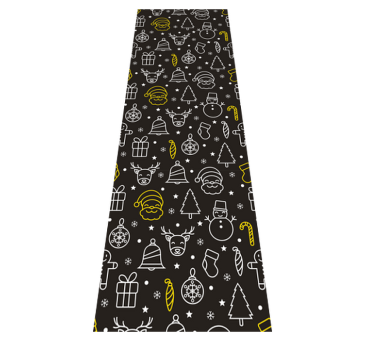 Christmas vinyl rug with white and yellow pattern - TenStickers