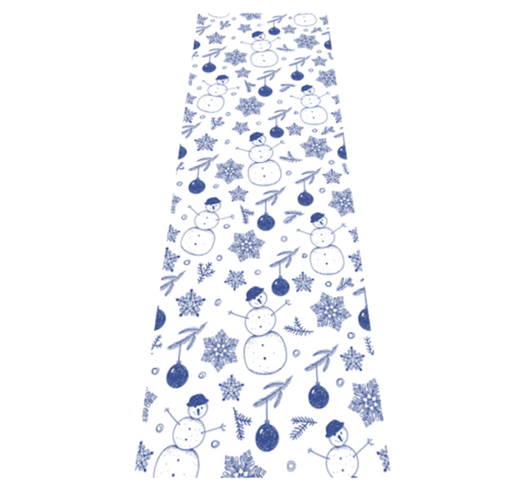 Christmas vinyl rug with hand drawn blue winter design - TenStickers