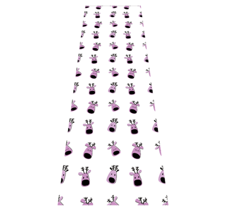 Christmas vinyl rug with pink deer design - TenStickers