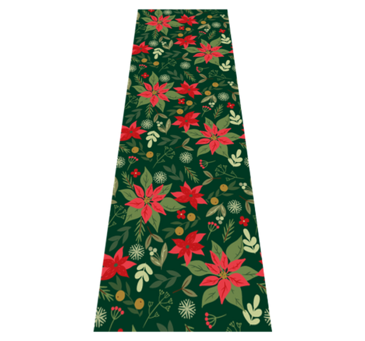 Christmas vinyl rug with festive leaf designs - TenStickers