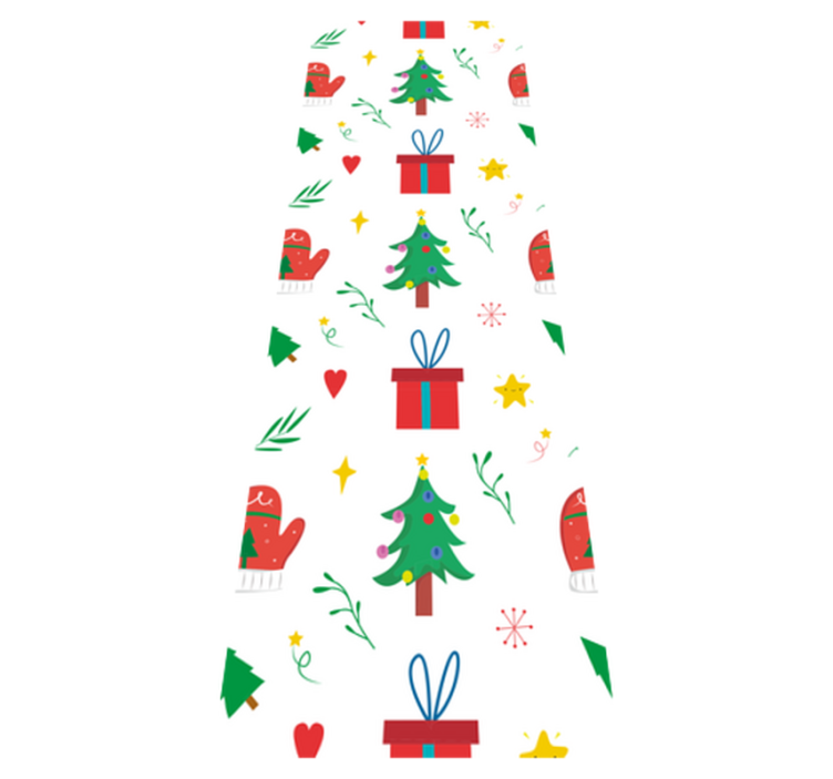 Christmas vinyl rug with colorful gifts and mittens - TenStickers