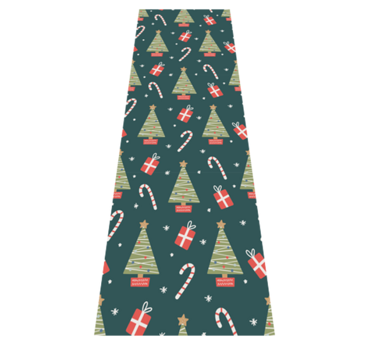 Christmas vinyl rug with colorful trees and gifts - TenStickers