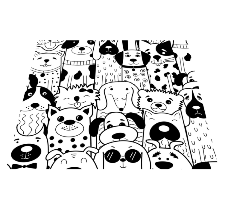 Bedroom vinyl rug with dogs pattern - TenStickers